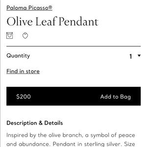 Tiffany and Co. necklace olive leaf